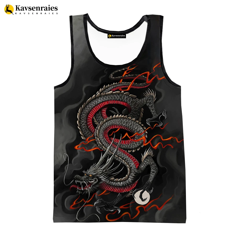 New China Dragon 3D Tank Tops Men Women Children Fashion Casual Streetwear Sleeveless Shirts Quick-drying T-shirt Men's Clothing - Image 4