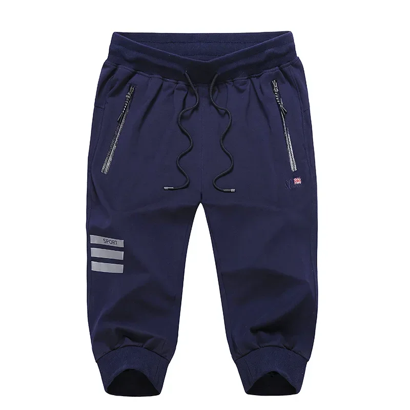 Long Three Quarter Men's Shorts Cotton Elastic Summer Bermuda Male 3/4 Calf Big Size Plus Large 6XL 7XL 8XL 9XL Cuff Below Knee - Image 5