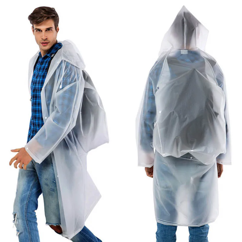 New Reusable Transparent EVA Long Raincoat Men Women Waterproof Rainwear Outdoor Jacket Unisex Cycling Hiking Rain Gear Coat - Image 4