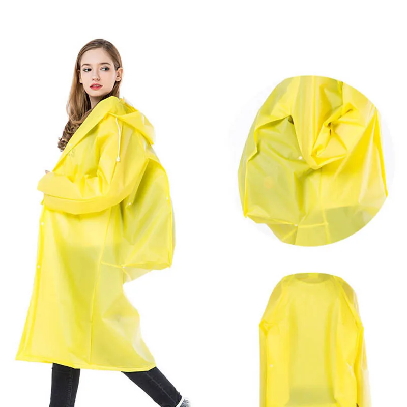 New Reusable Transparent EVA Long Raincoat Men Women Waterproof Rainwear Outdoor Jacket Unisex Cycling Hiking Rain Gear Coat - Image 5