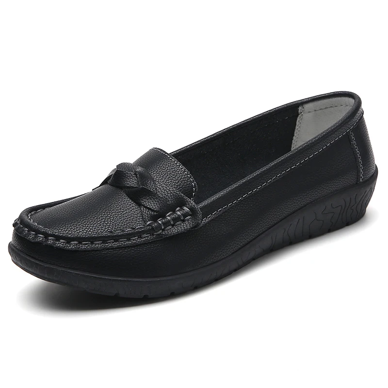 Shoes Women 2025 New Loafers Slip On Flats Leather Shoes Woman Comfortable Flat Shoes Women White Zapatos Mujer Women's Footwear - Image 5