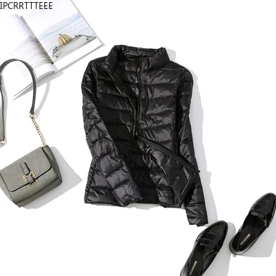 2023 New Autumn Winter Women Warm Jacket Thin Duck Down Coat Super Light Women Casual Stand Collar Down Coat - Image 5