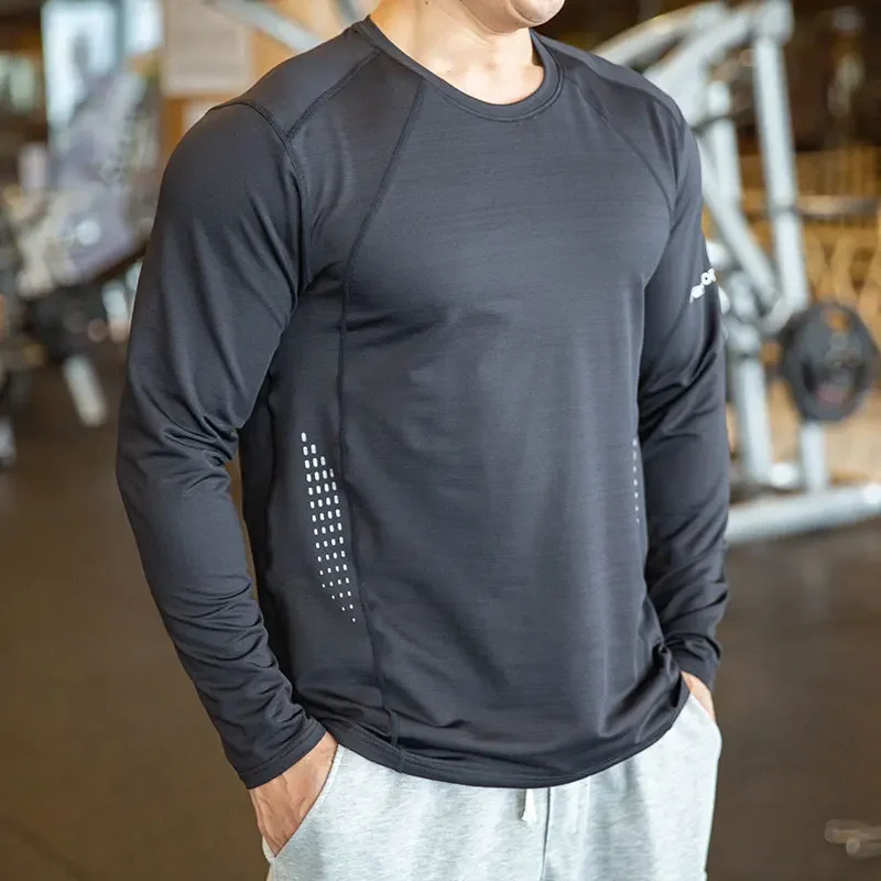 High Quality Running Shirt Tops Clothing Men Gym Sport Tshirt Quick Dry Compression Swearshirt Gym Fitness Breathable Sportswear - Image 2