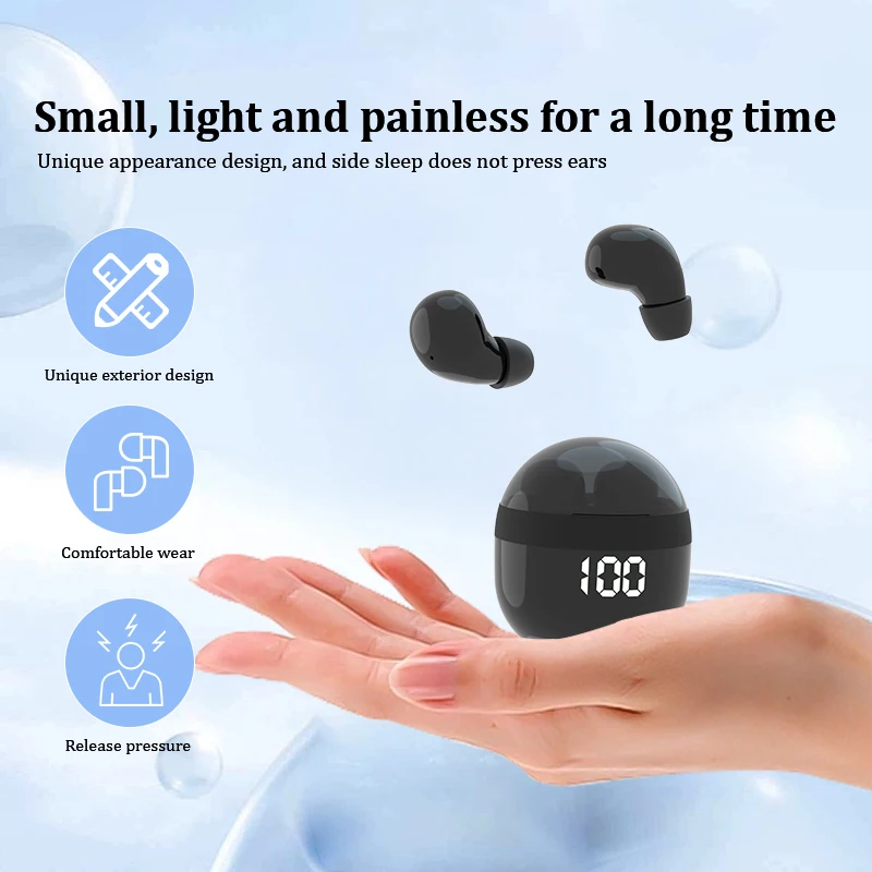 Invisible Headphones Bluetooth 5.3 Wireless In-Ear Earphones With Mic Noise Reduction Earbuds Heavy Bass Headset For Smart Phone - Image 4