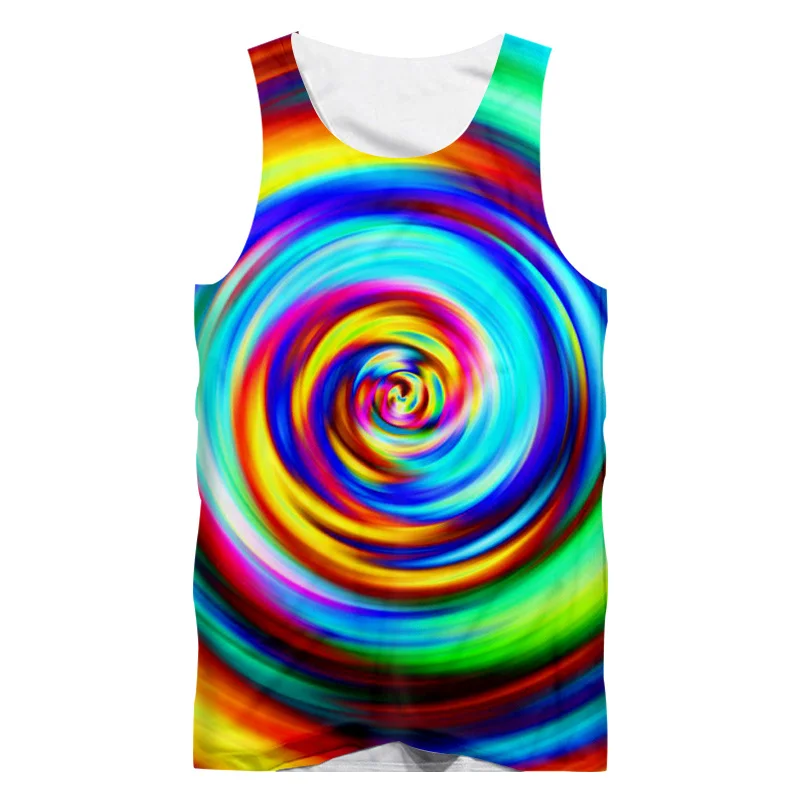 Vertigo Color Painting 3D Printed Men Tank Top Kids Summer Casual Sleeveless Shirts Hip Hop Street Oversized Vest Male Clothes - Image 5