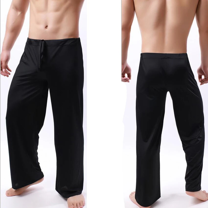 Men's Ice Silk Pyjamas Pants Soft Sleeping Bottoms Nightwear Sleepwear Trousers Casual Loose Hombre Breathable Underwear - Image 5