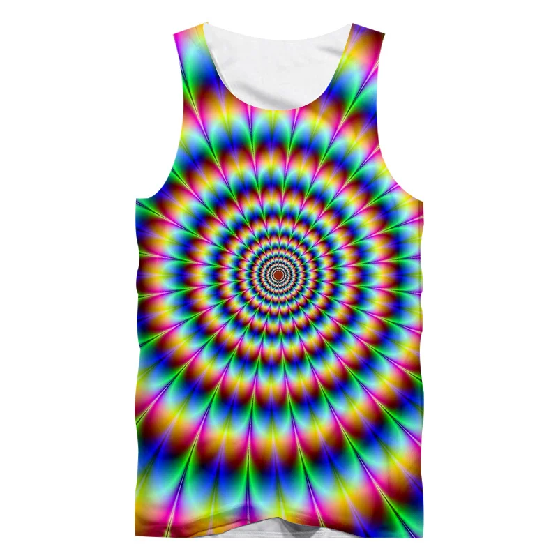 Vertigo Color Painting 3D Printed Men Tank Top Kids Summer Casual Sleeveless Shirts Hip Hop Street Oversized Vest Male Clothes - Image 4
