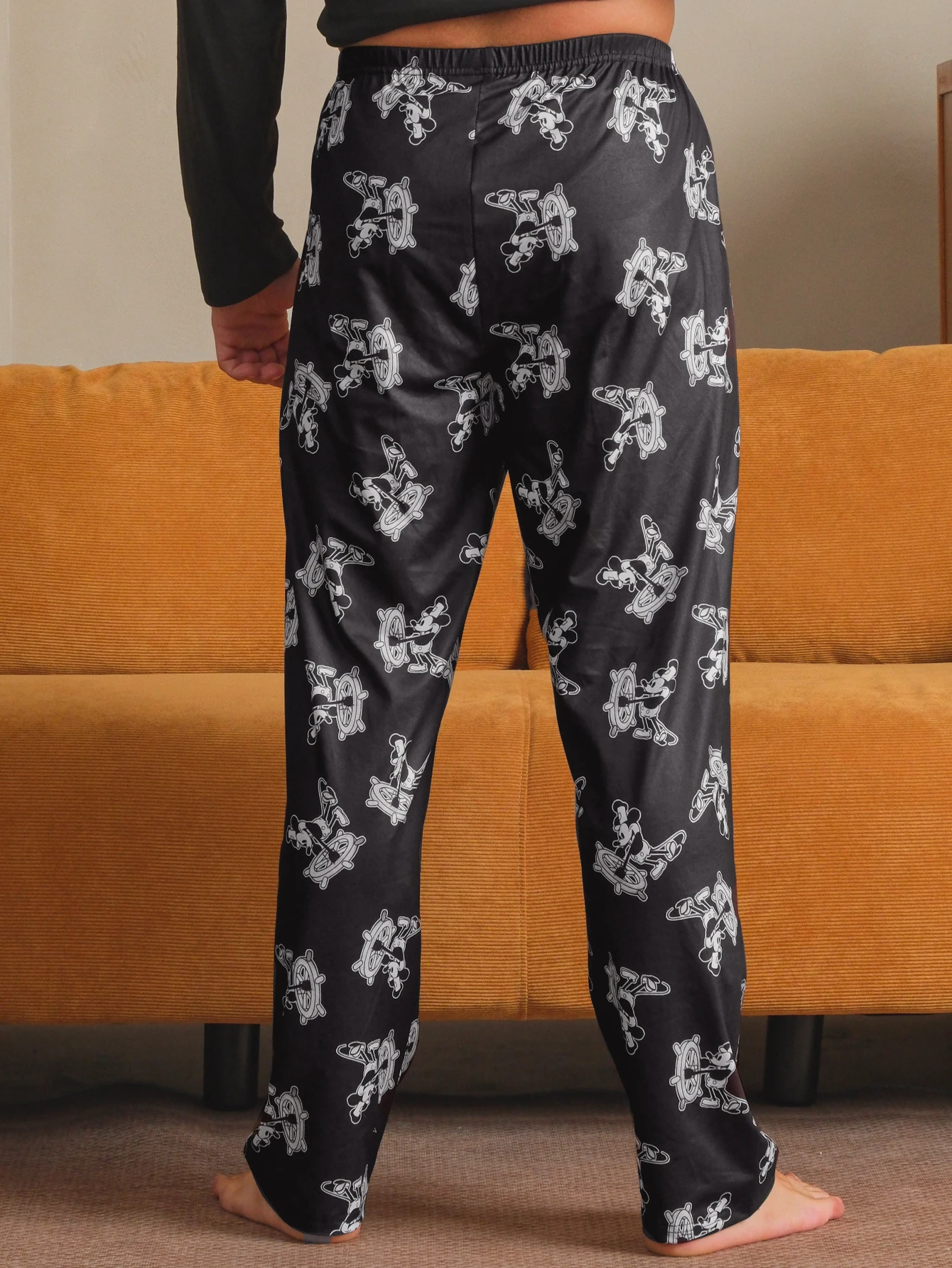 1 pack Men's pajamas long pants for autumn and winter printed casual home pants - Image 4