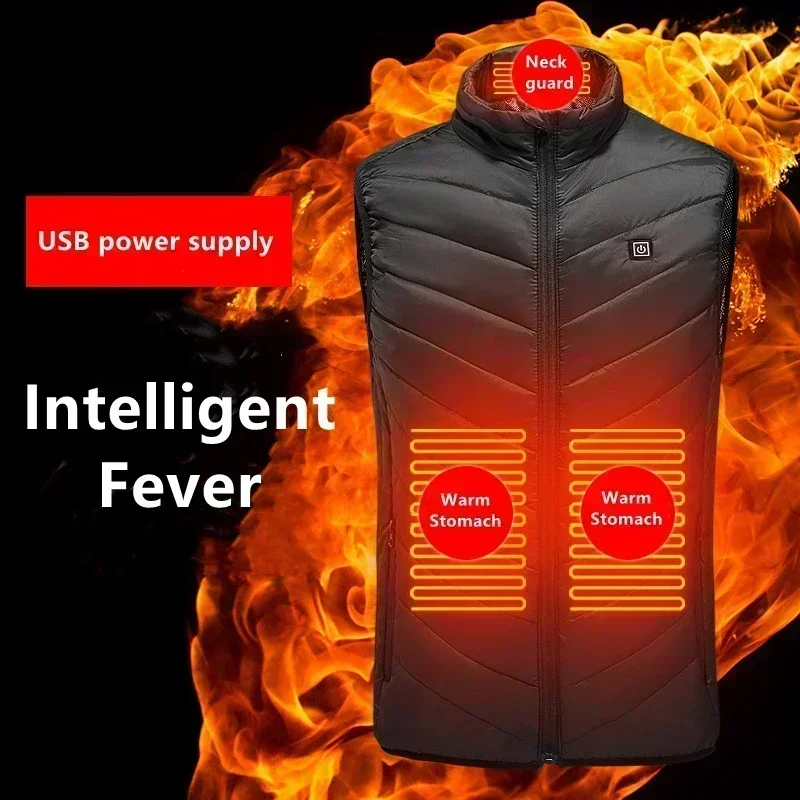 27 Areas Heated Vest Jacket Usb Men Winter Electrically Heated Thermal Waistcoat Heating Clothing New Ski Warm Sleeveless Jacket - Image 4