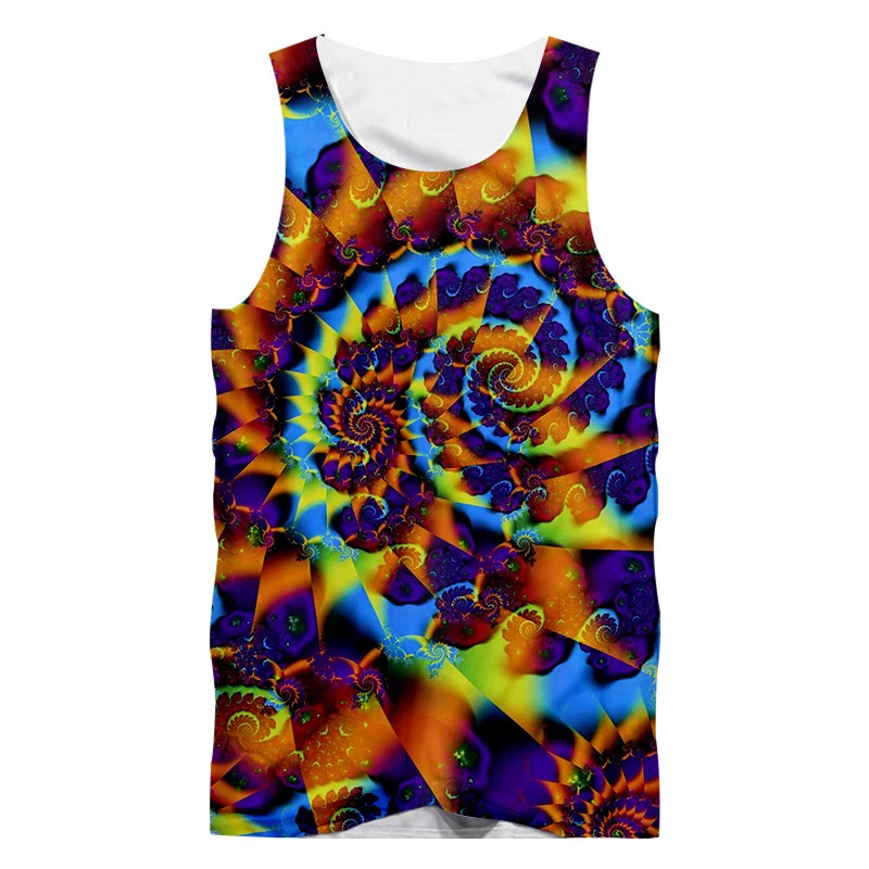 Vertigo Color Painting 3D Printed Men Tank Top Kids Summer Casual Sleeveless Shirts Hip Hop Street Oversized Vest Male Clothes - Image 3