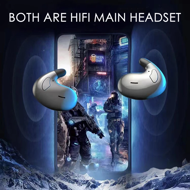 SK MD528 Invisible Sleeping TWS Wireless Earphones Bluetooth Hidden Earbuds IPX7 Waterproof Noise Cancelling Sports Headphones - Image 4