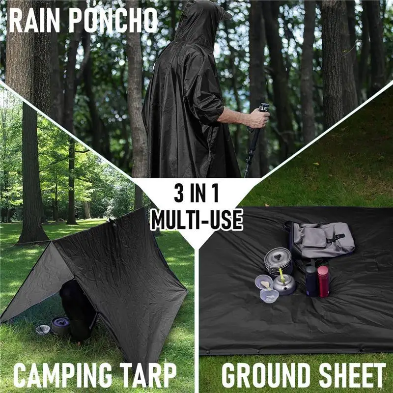 New Waterproof Rain Resistant Men's Raincoat with Hood Rain Jackets Adult Big Size Raincoat Waterproof Cape Rain Poncho XYJ03 - Image 2