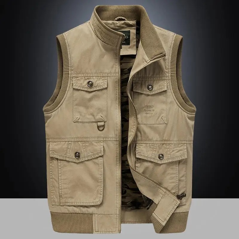Men’s Cotton Travel Cargo Vest – Multi-Pocket Sleeveless Tactical Reporter Jacket (M–4XL) - Image 6