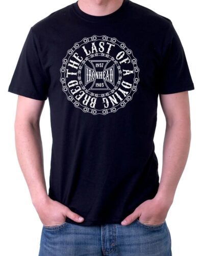 Ironhead Sportster T Shirt Men Vintage Biker Motorcycle Graphic Tee 100% Cotton Black Humor Shirt
