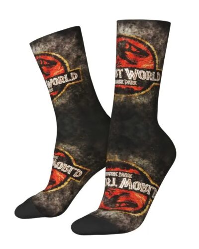 Jurassic Park Men Women Crew Socks Unisex Fun 3D Printed Dinosaur World Dress Socks
