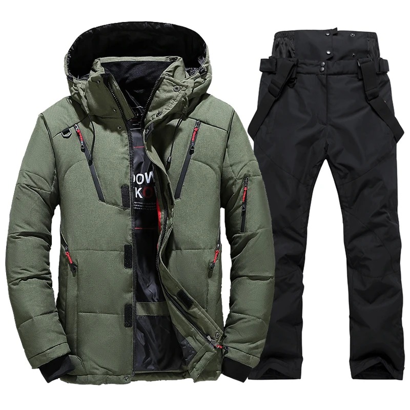 Men’s Thermal Winter Ski Suit – Windproof Down Jacket & Bib Overalls Snowboard Set - Image 6