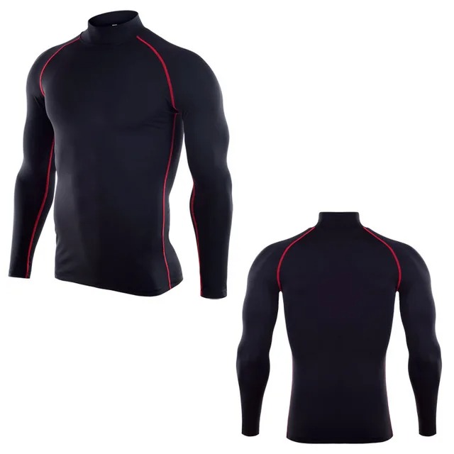 Men’s Compression Dry-Fit T-Shirt – Stand Collar Gym Running & Bodybuilding Rashguard - Image 4