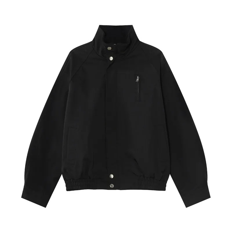 SYUHGFA 2025 Men’s Autumn Jacket – Stand Collar Zip-Up Solid Color Korean Style Coat - Image 6