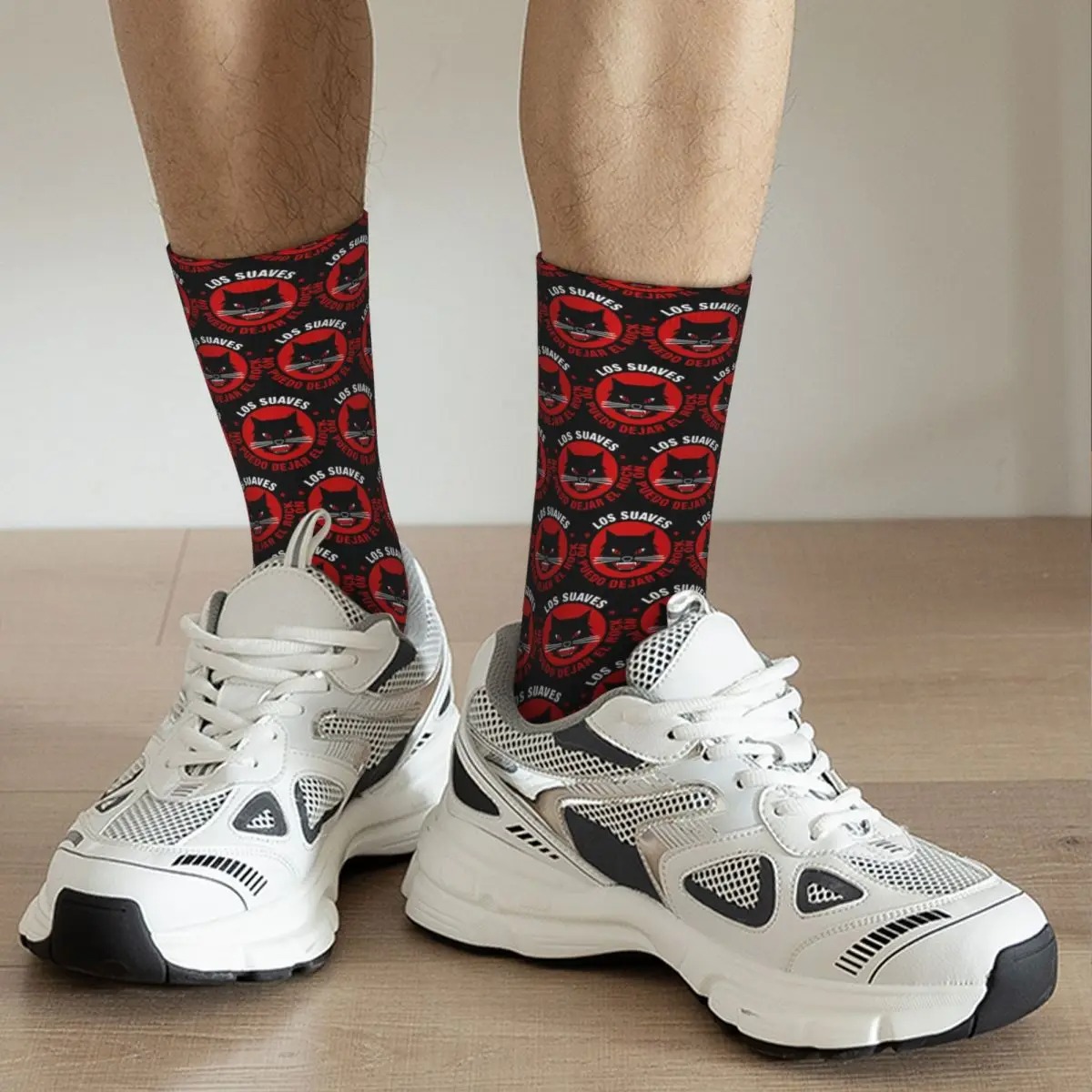 No Puedo Dejar El Rock Novelty Socks – Funny Heavy Rock Music Graphic Crew Socks - Image 5
