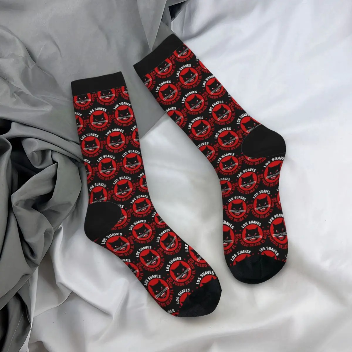 No Puedo Dejar El Rock Novelty Socks – Funny Heavy Rock Music Graphic Crew Socks - Image 4