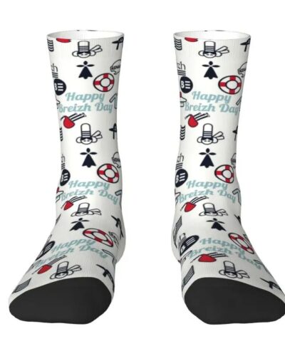 Happy Breizh Day Crew Socks – Funny Bretagne Brittany Dress Socks for Men & Women