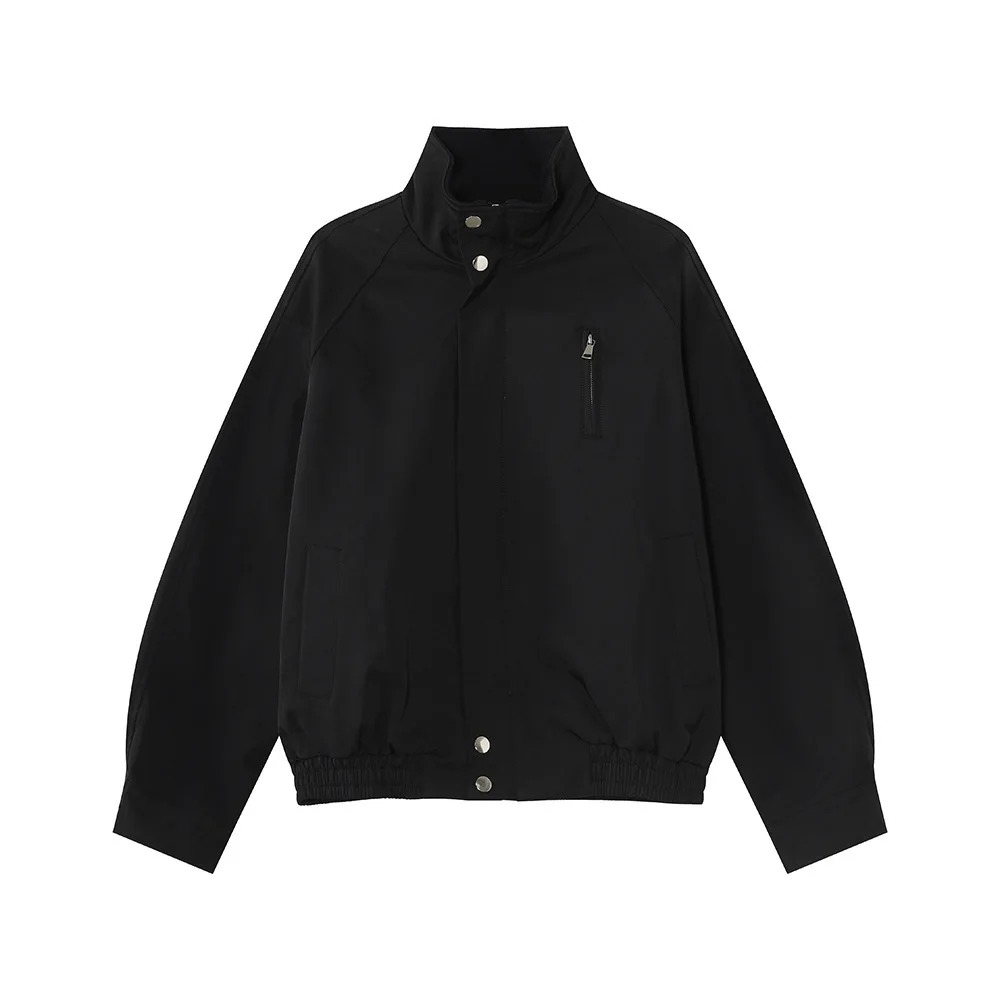 SYUHGFA 2025 Men’s Autumn Jacket – Stand Collar Zip-Up Solid Color Korean Style Coat - Image 2