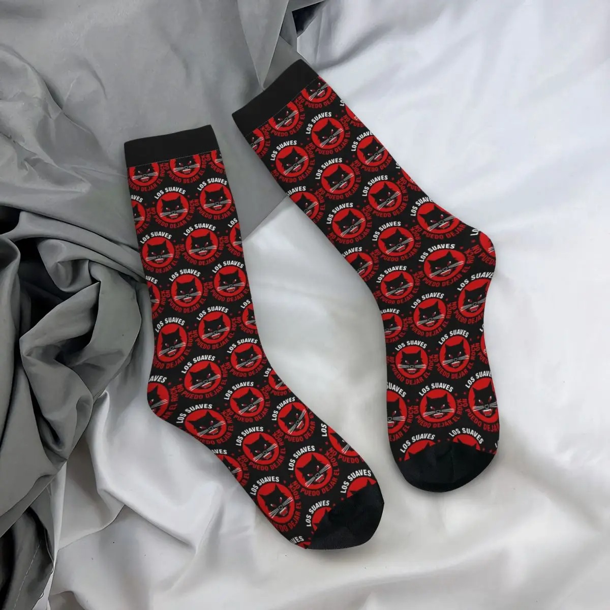 No Puedo Dejar El Rock Novelty Socks – Funny Heavy Rock Music Graphic Crew Socks - Image 2