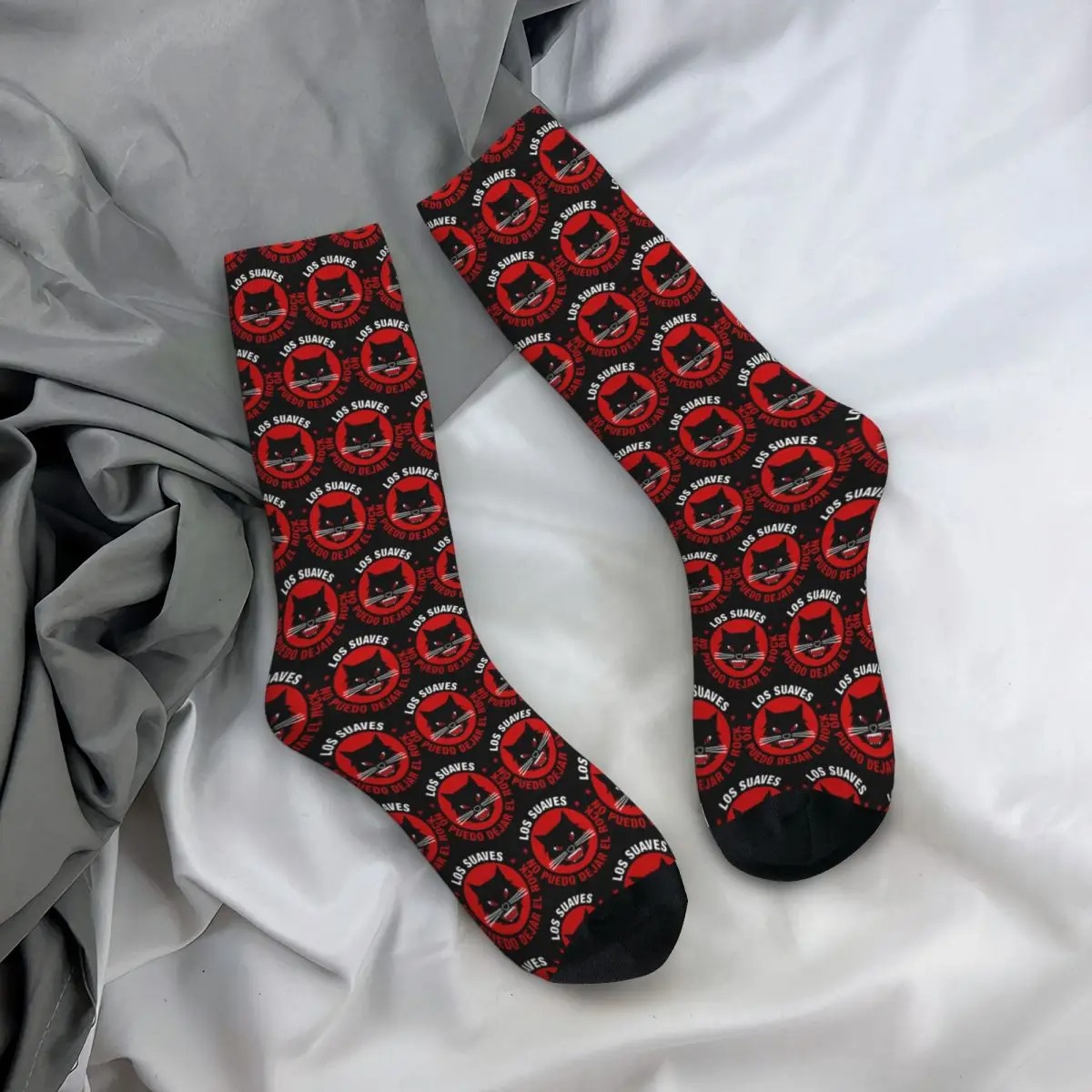 No Puedo Dejar El Rock Novelty Socks – Funny Heavy Rock Music Graphic Crew Socks - Image 3