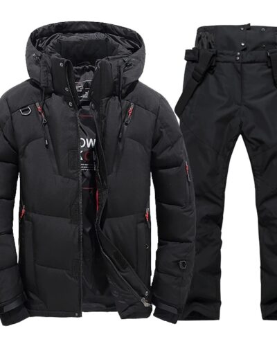 Men’s Thermal Winter Ski Suit – Windproof Down Jacket & Bib Overalls Snowboard Set